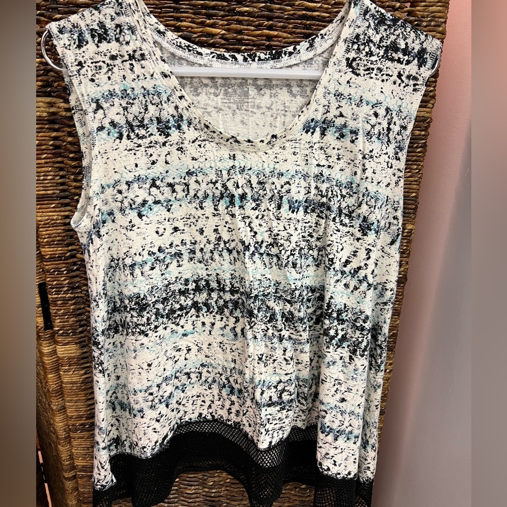 DKNY Jeans- Tank Top with Mesh bottom accent- Size: Small, Pre-Owned‎